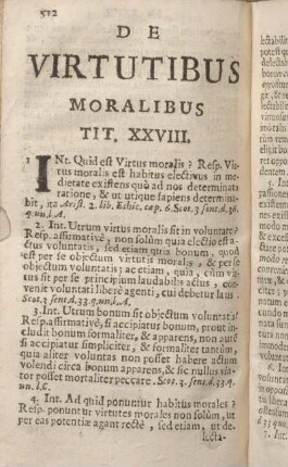 De Virtutibus Moralibus. Tit. XXVIII.