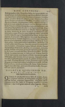 Gigantum quorundam nomina et aliorum inusitatae magnitudinis hominum.