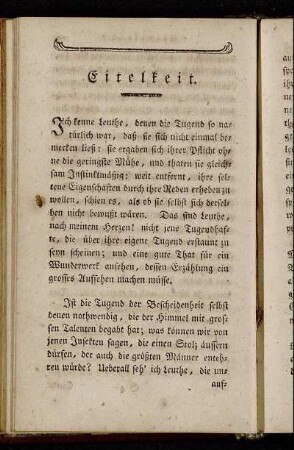 Eitelkeit.