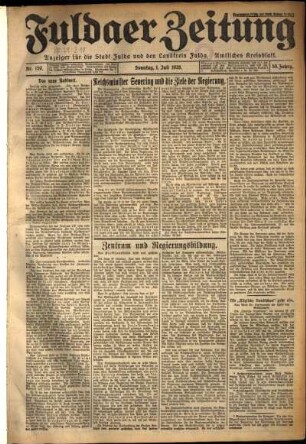 Erste Ausgabe vom Sonntag, den 01. Juli 1928.