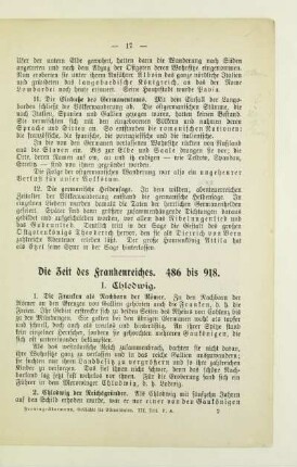 Die Zeit des Frankenreiches. 486 bis 918