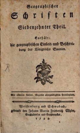 Neue Sammlung geographisch-historisch-statistischer Schriften. 17. 1795