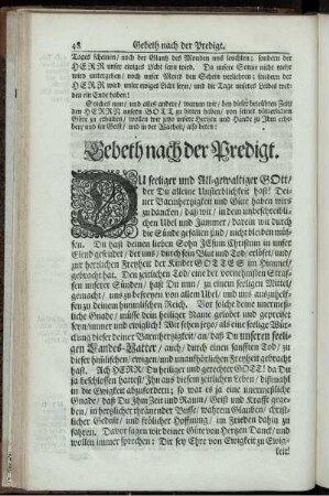 Gebeth nach der Predigt.