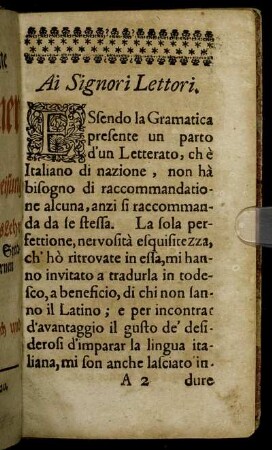 Ai Signori Lettori
