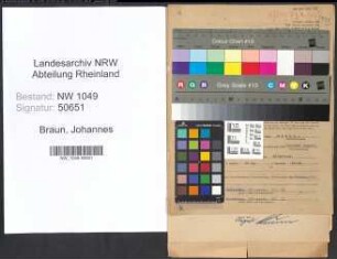 Entnazifizierung Johannes Braun , geb. 18.09.1889 (Postbeamter)