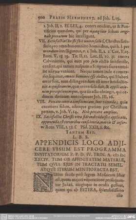Appendicis Loco adjicere Visum Est Programma ...
