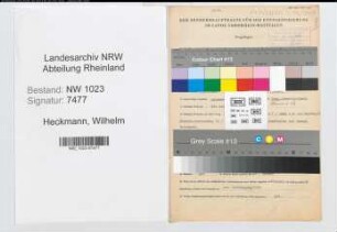 Entnazifizierung Wilhelm Heckmann , geb. 23.01.1904 (Kaufm.Angest.)
