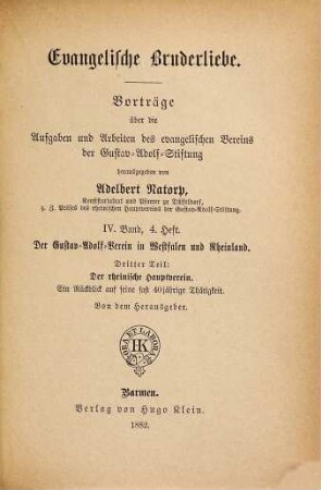 Der Gustav-Adolf-Verein in Westfalen und Rheinland, 3. Der rheinische Hauptverein