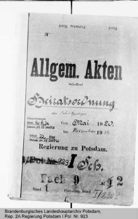 Heiratsordnung der Schutzpolizei. Allgemeines