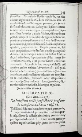 Observatio XI. - Observatio XX.