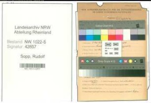 Entnazifizierung Rudolf Sopp , geb. 09.05.1870 (Fabrikant)