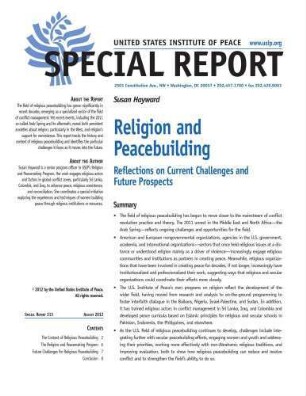 Religion and peacebuilding : reflections on current challenges and future prospects