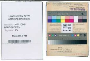 Entnazifizierung Fritz Muelder , geb. 20.10.1907 (Schreiner)