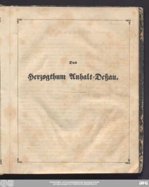 Das Herzogthum Anhalt-Deßau.