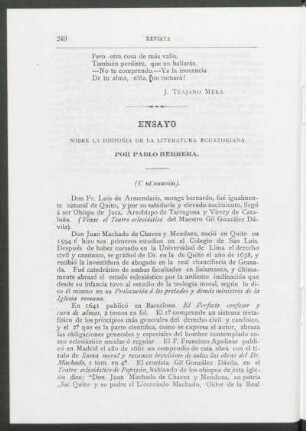 Ensayo sobre la historia de la literatura ecuatoriana