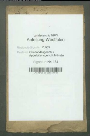 von Raesfeld-Ostendorffscher Konkursverwalter ./. Graf von Merveldt zu Münster. (mit einer Anlage)