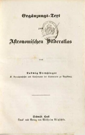 Astronomischer Bilder-Atlas, [2]. Ergänzungs-Text zum Astronomischen Bilderatlas