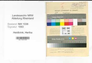 Entnazifizierung Hertha Heidbrink , geb. 07.10.1908 (Sachbearbeiterin)