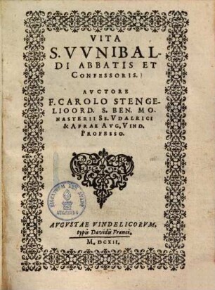 Vita S. Vunibaldi Abbatis et Confessoris