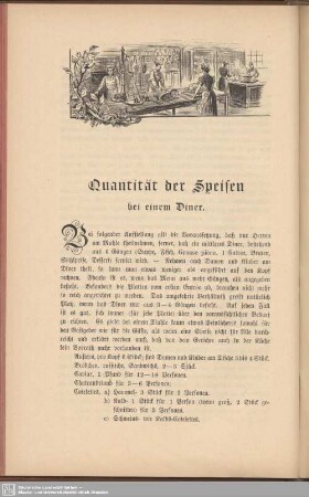 Quantität der Speisen bei einem Diner