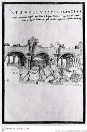 Desenhos das antigualhasRom, Maxentiusbasilika - Os desenhos das antigualhas que vio Francisco d'Ollanda, pintor portugués (... 1539 - 1540 ...) / (Ministerio de Asuntos Exteriores Relaciones Culturales). Publicalos, con notas de estudio y preliminares el Prof. E. Tormo. - Madrid, 1940. - 257 S., 54 Bl. : Ill. : 4. -Reproducción facsimil del codice de Francisco d'Ollanda que se custodia en la Biblioteca del Escorial