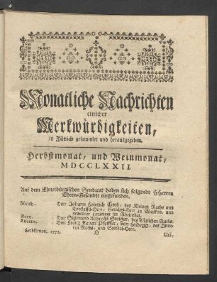 Herbstmonat, und Weinmonat, MDCCLXXII