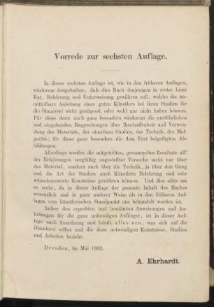 Vorrede zur sechsten Auflage.
