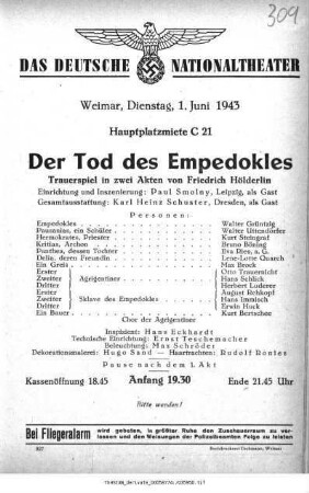 Der Tod des Empedokles