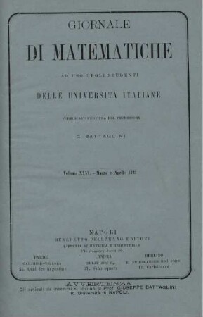 Volume XXVI. - Marzo e Aprile 1888.