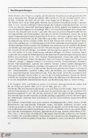 28: [Rezension von: A. M. Snodgrass, Wehr und Waffen im antiken Griechenland]