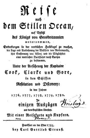 Reise nach dem Stillen Ocean