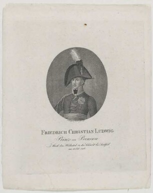 Bildnis des Friedrich Christian Ludwig, Prinz von Preussen