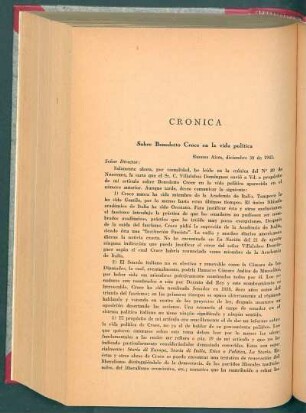 Sobre Benedetto Croce en la vida política