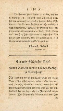 Ein und sechszigster Brief