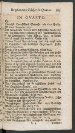 Ungebundene Bücher. In Quarto