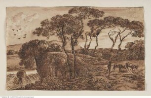 Italienische Landschaft mit Pinien