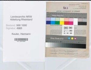 Entnazifizierung Hermann Keuter, geb. 05.09.1889 (Regierungsrat)