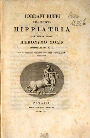 Jordani Ruffi Calabriensis Hippiatria