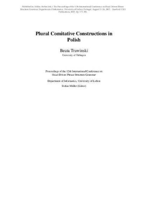Plural Comitative Constructions in Polish