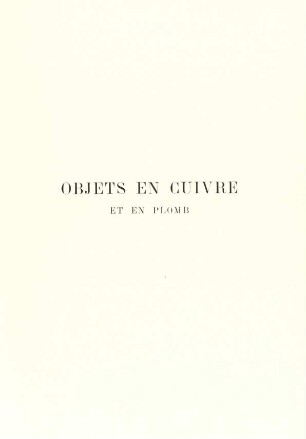 Objets en cuivre et en plomb
