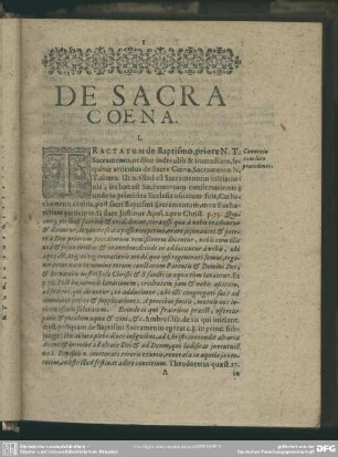 De Sacra Coena