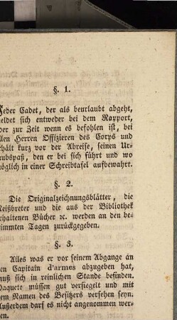 Instruction für die beurlaubten Cadetten