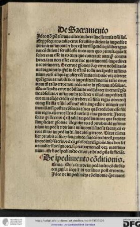 [P]etrus: Quia iam de impedimento conditionis tetigisti et sequitur in versibus post errorem...