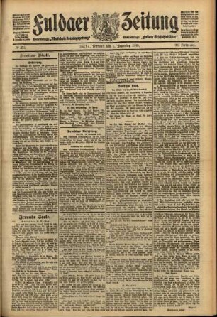 Zweite Ausgabe vom Mittwoch, den 01. Dezember 1909.