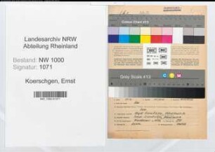 Entnazifizierung Ernst Koerschgen, geb. 21.08.1897 (Ingenieur)