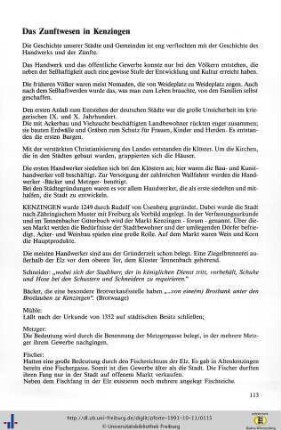 Das Zunftwesen in Kenzingen