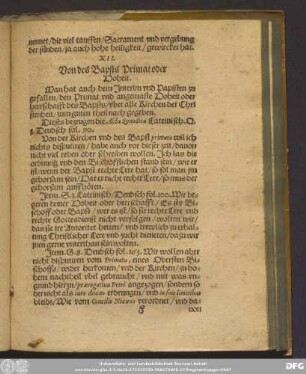 XII. Von des Bapts Primat oder Hoheit.
