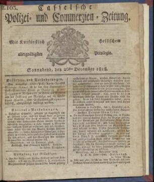 Nr. 103, Sonnabend, den 26sten December 1818