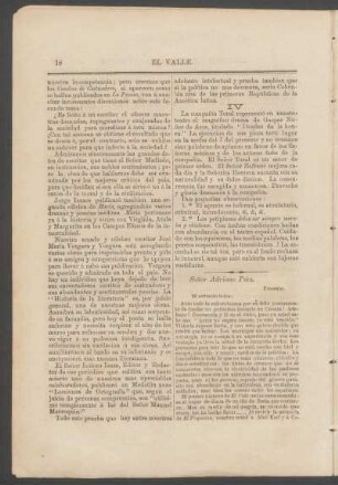 [Carta á] Señor Adriano Páez.