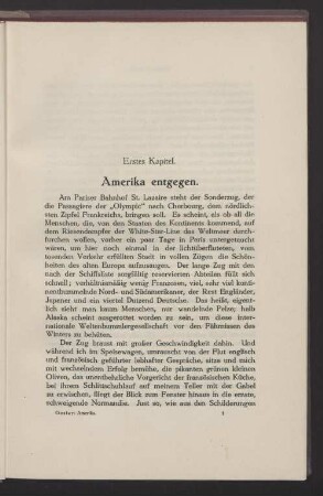 I. Amerika entgegen.